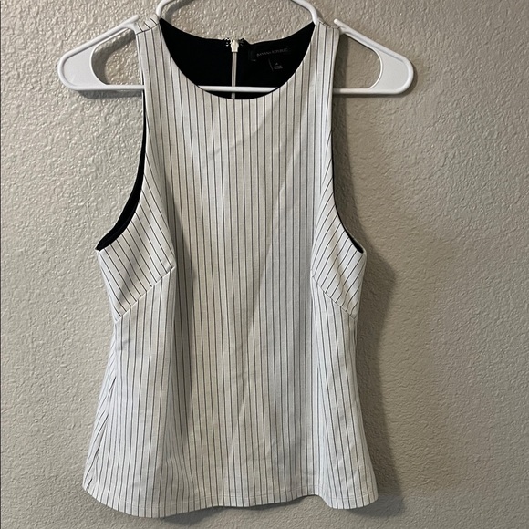 Ann Taylor Tops - Ann Taylor Black and White Dressy Pinstripe Tank Top Size 4